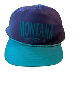 Teal and Purple Rope-Detail Snapback Hat